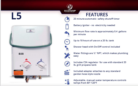 Eccotemp L5 TANKLESS WATER HEATERS